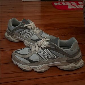 New Balance Light Gray and White Athletic Shoes